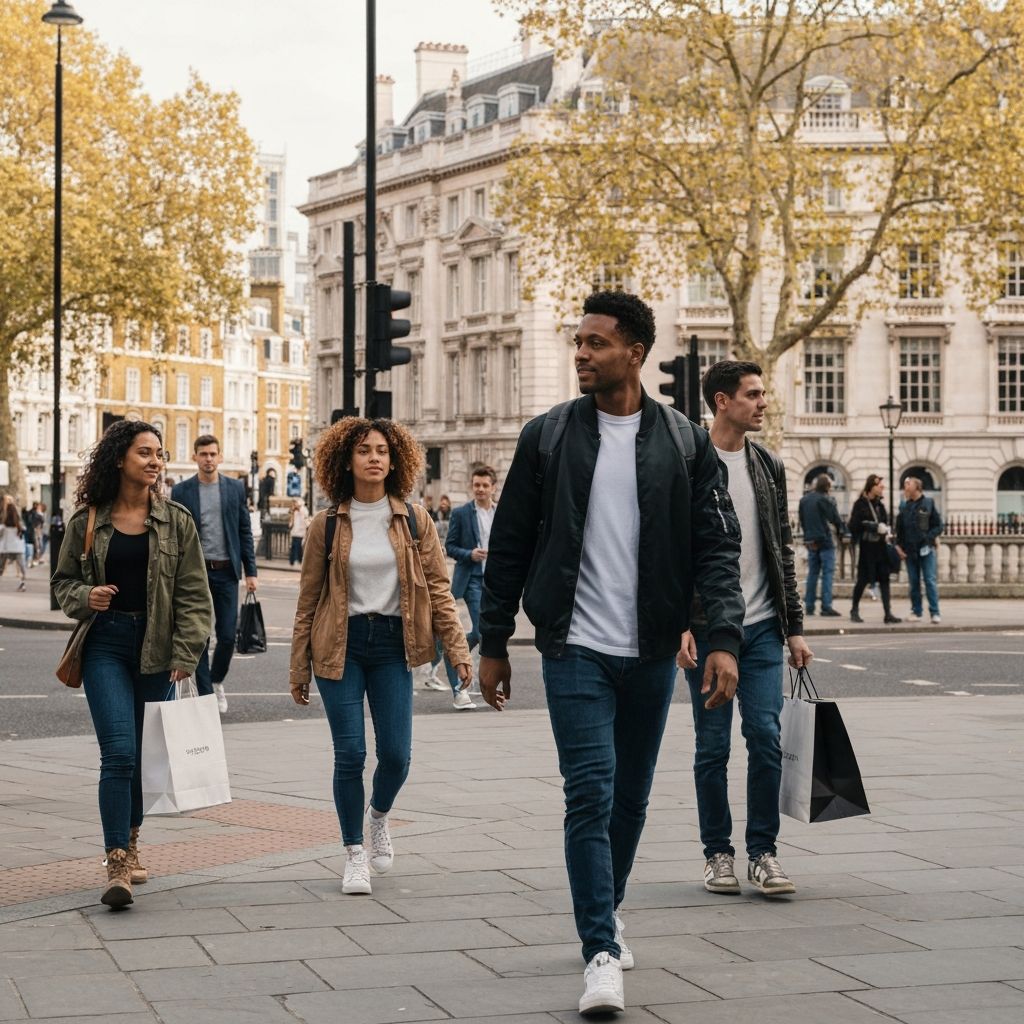 People walking in London streets